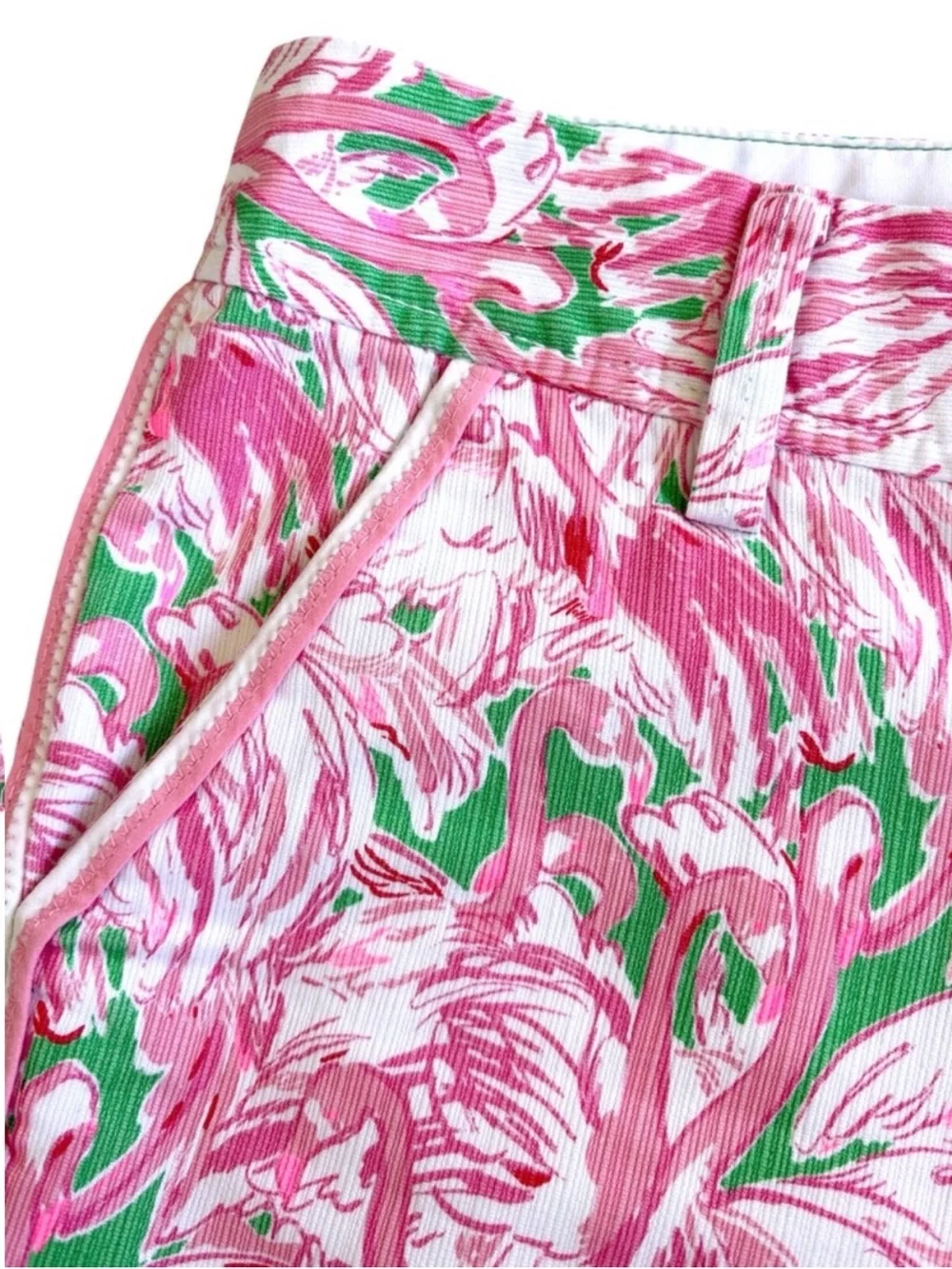 EUC Lilly Pulitzer Callahan Shorts Flamingo Pattern Size 0
